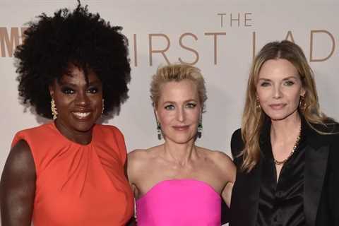 Viola Davis, Gillian Anderson and Michelle Pfeiffer perform at the premiere of their Showtime show..