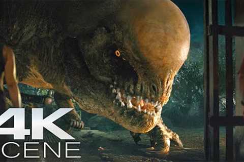 Escaping The Xenomorph-Rex (2025) 4K Scene | Jurassic World: Rebirth Distortus Rex Movie Clip